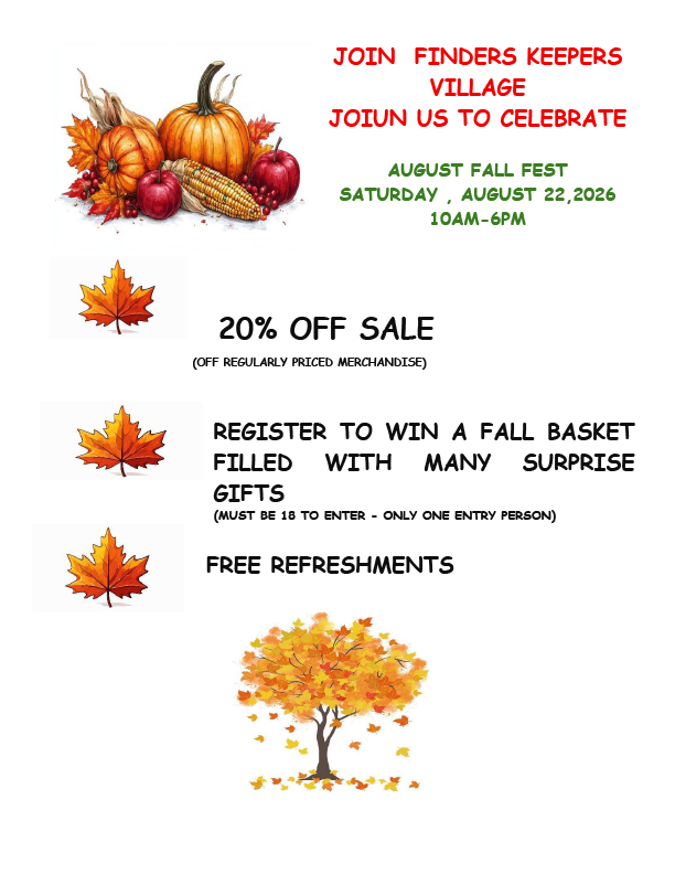 August Fall Fest 2026 - Finders Keepers Craft Village